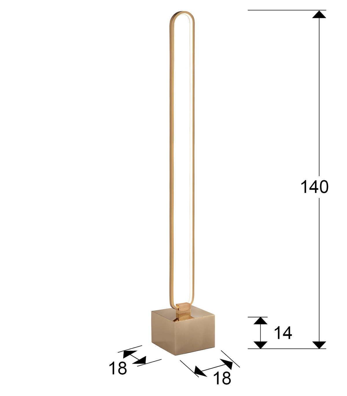 
Dimmable LED designer floor lamp “Colette”, rose gold