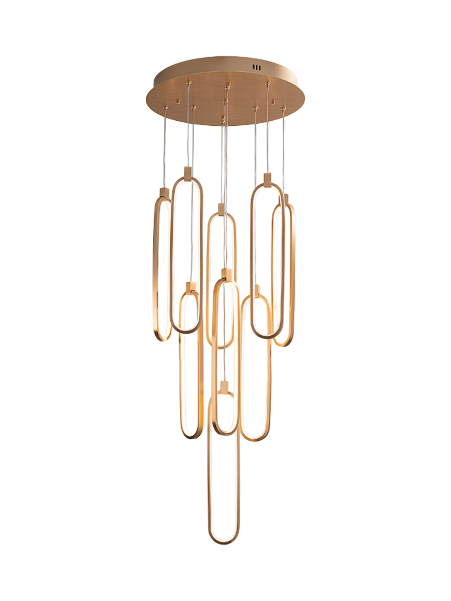 
Dimmable LED designer pendant light “Colette” with remote control, 14-light