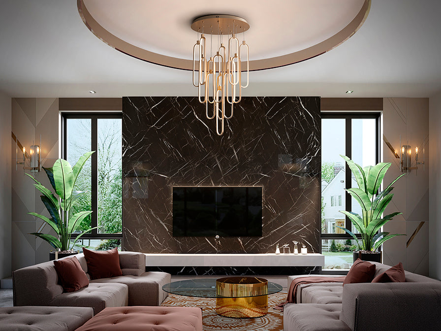 
Dimmbare LED Design Pendellampe „Colette“ mit Fernbedienung, 14-flammig
