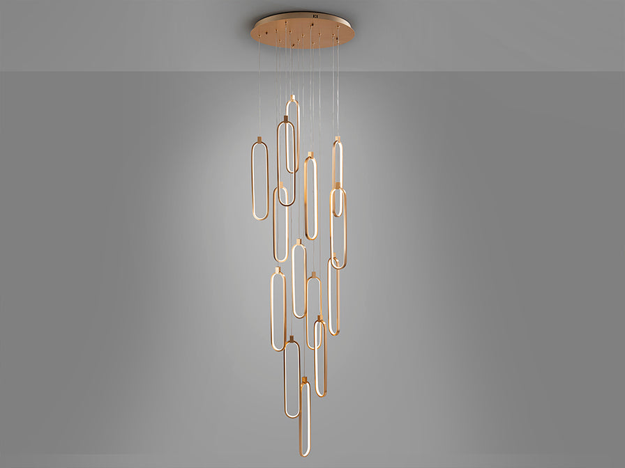 
Dimmable LED designer pendant light “Colette” with remote control, 14-light