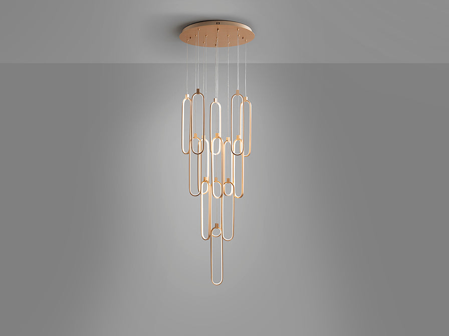 
Dimmable LED designer pendant light “Colette” with remote control, 14-light
