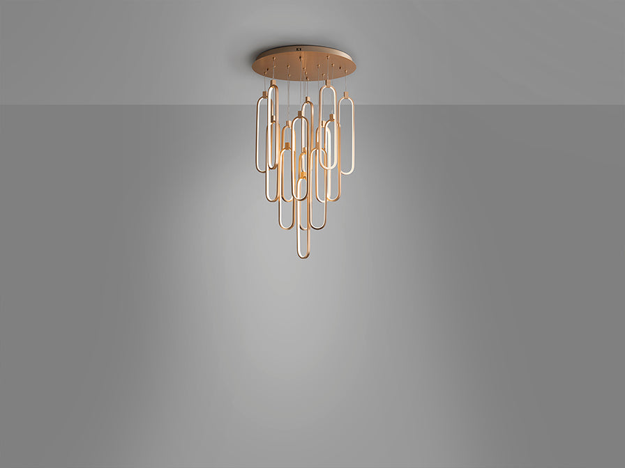 
Dimmable LED designer pendant light “Colette” with remote control, 14-light