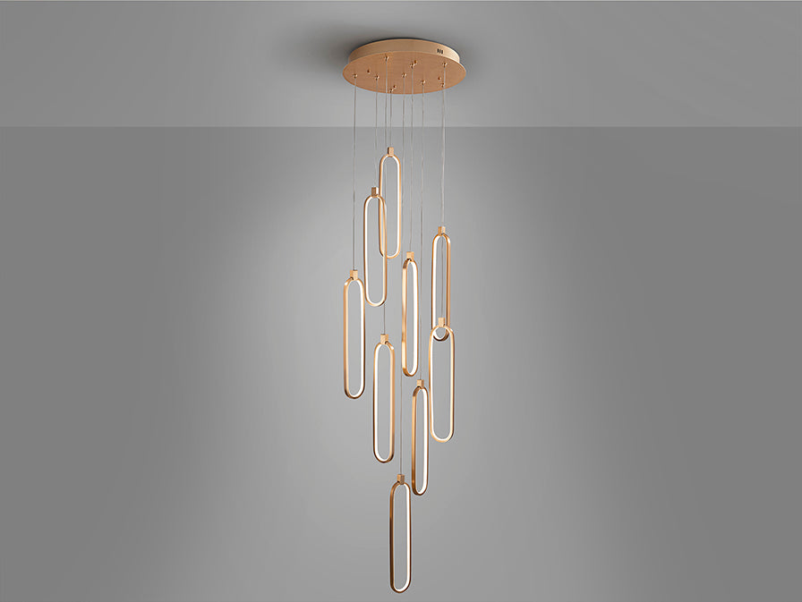 
Suspension LED design à intensité variable « Colette », 9 lumières