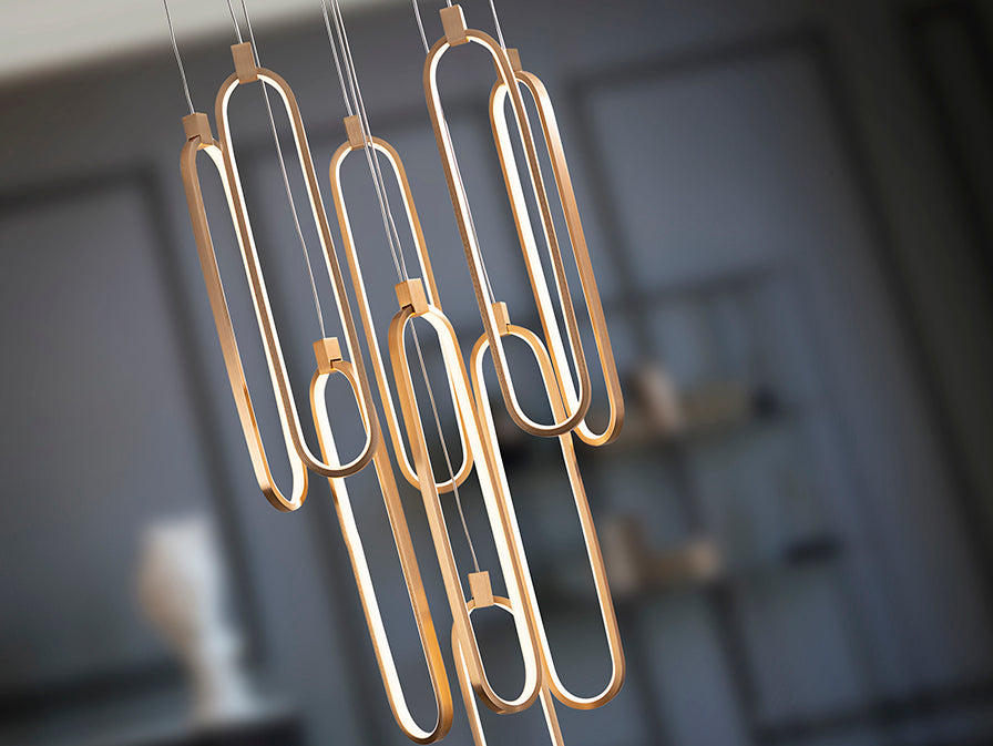 
Suspension LED design à intensité variable « Colette », 9 lumières