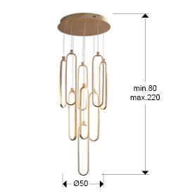
Suspension LED design à intensité variable « Colette », 9 lumières