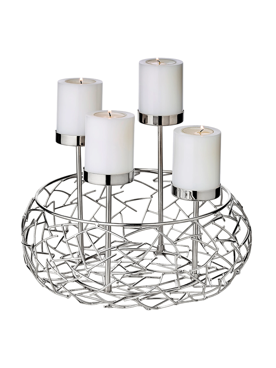 
High-quality Advent Wreath "Milano Up" - Polished Nickel-Plated Stainless Steel