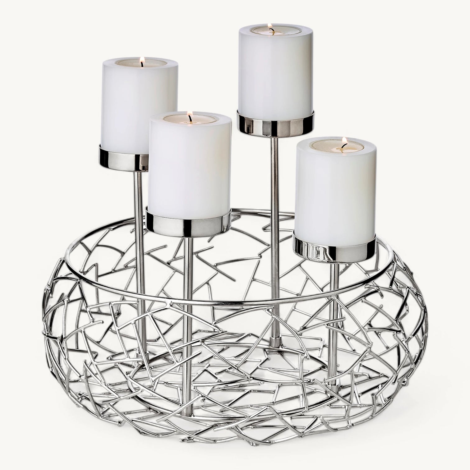 
High-quality Advent Wreath "Milano Up" - Polished Nickel-Plated Stainless Steel