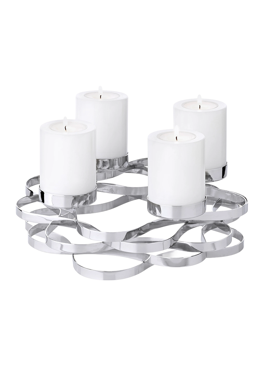 
High-quality designer Advent wreath "Anita" - nickel-plated stainless steel