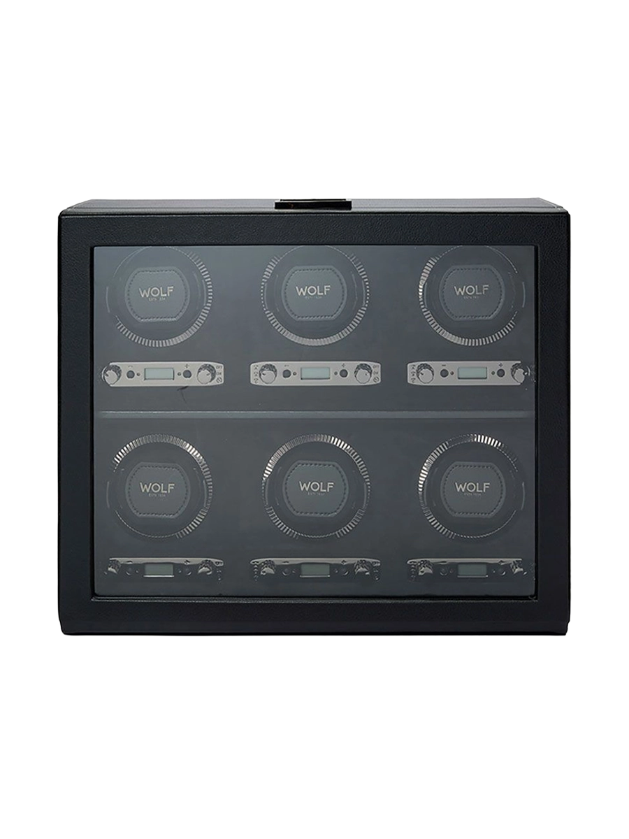 
"British Racing Watch Winder" for 6 Wristwatches - Black