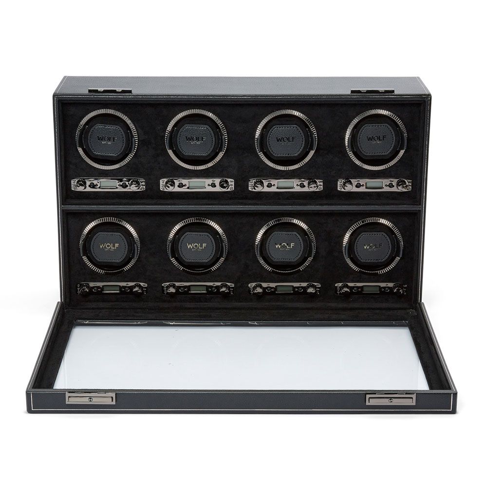
"British Racing Watch Winder" for 8 wristwatches - Black