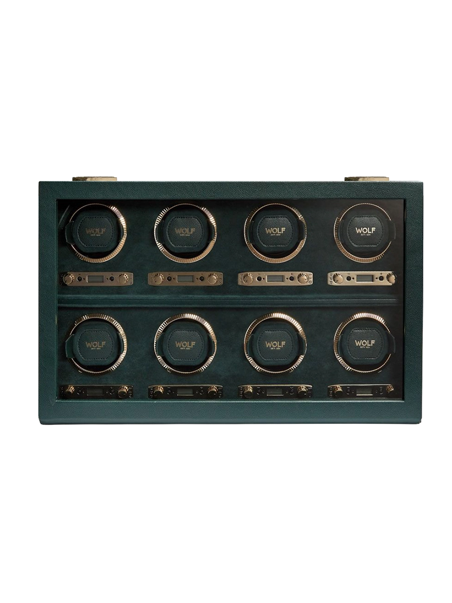 
"British Racing Watch Winder" for 8 wristwatches - Dark green
