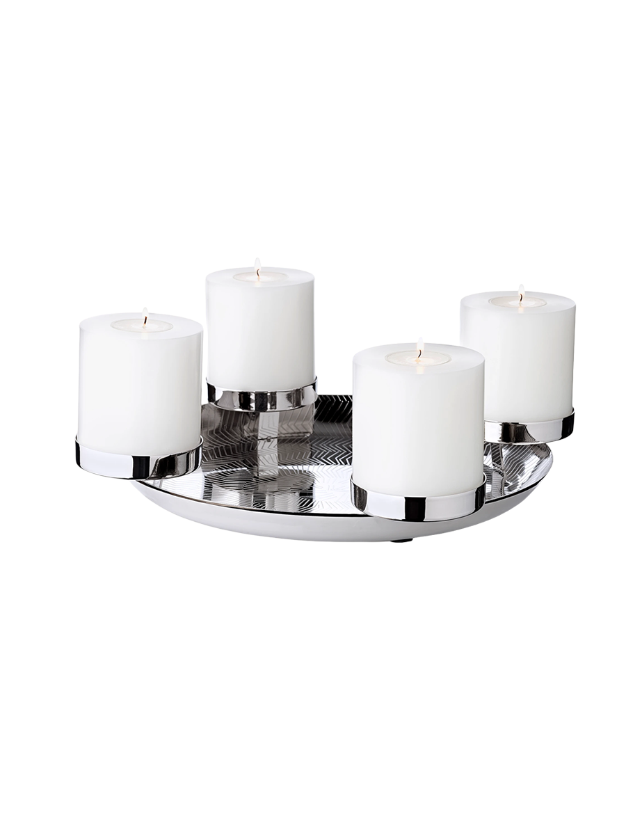 
High-Quality Designer Advent Wreath "Kaya" - High-Gloss Polished Stainless Steel
