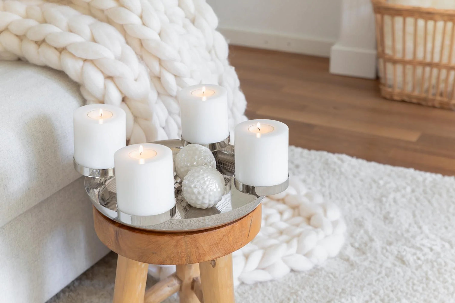 
High-Quality Designer Advent Wreath "Kaya" - High-Gloss Polished Stainless Steel