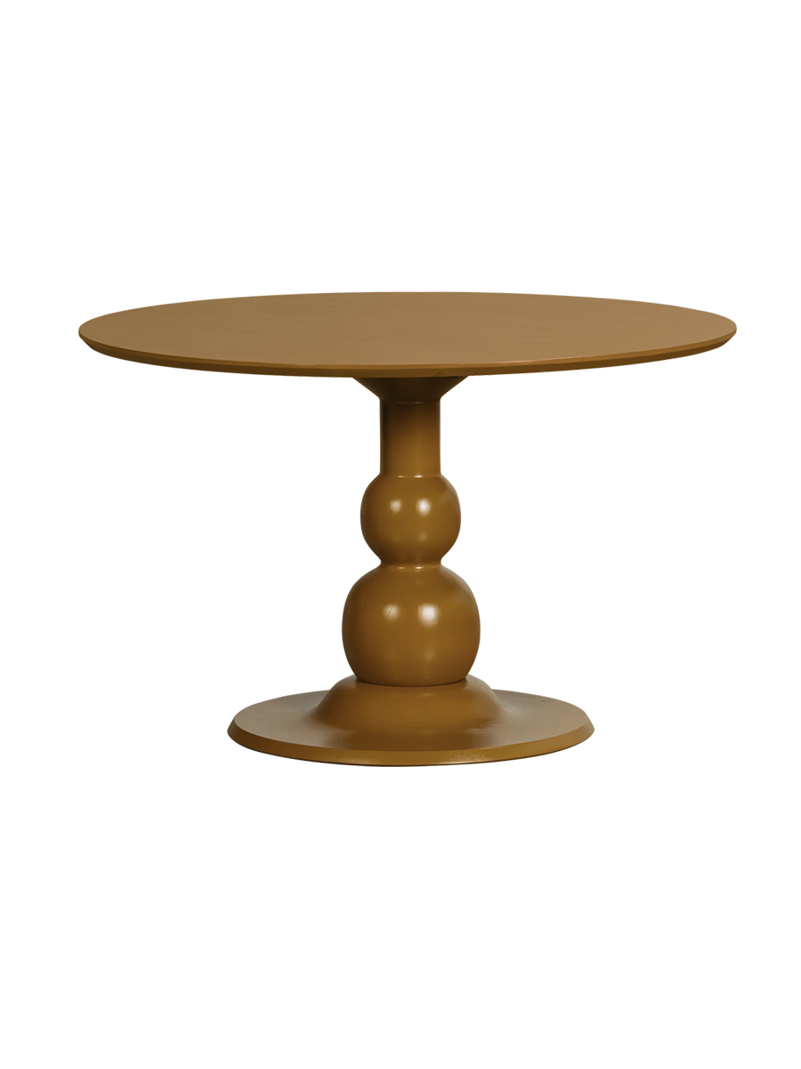
Massive, round "Blake" designer dining table Ø 120 cm - Honey-yellow