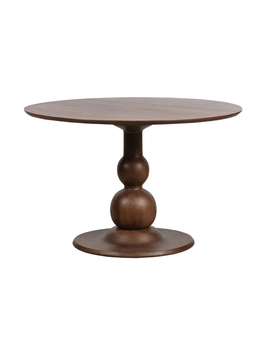
Massive, round "Blake" designer dining table Ø 120 cm - Nut tree