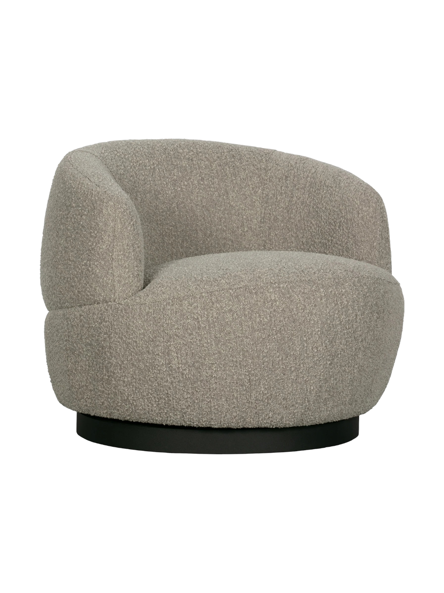 
Swivel Design Armchair "Wolly" - Natural Beige Bouclé