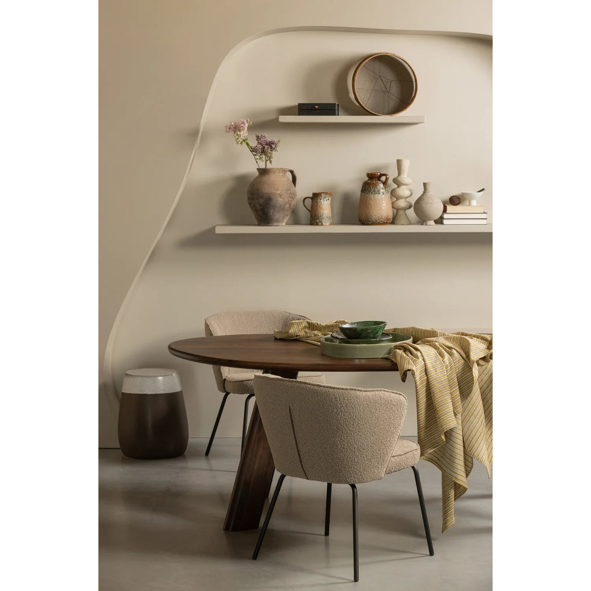 
Sedia da pranzo di design «Admito» - Beige Bouclé