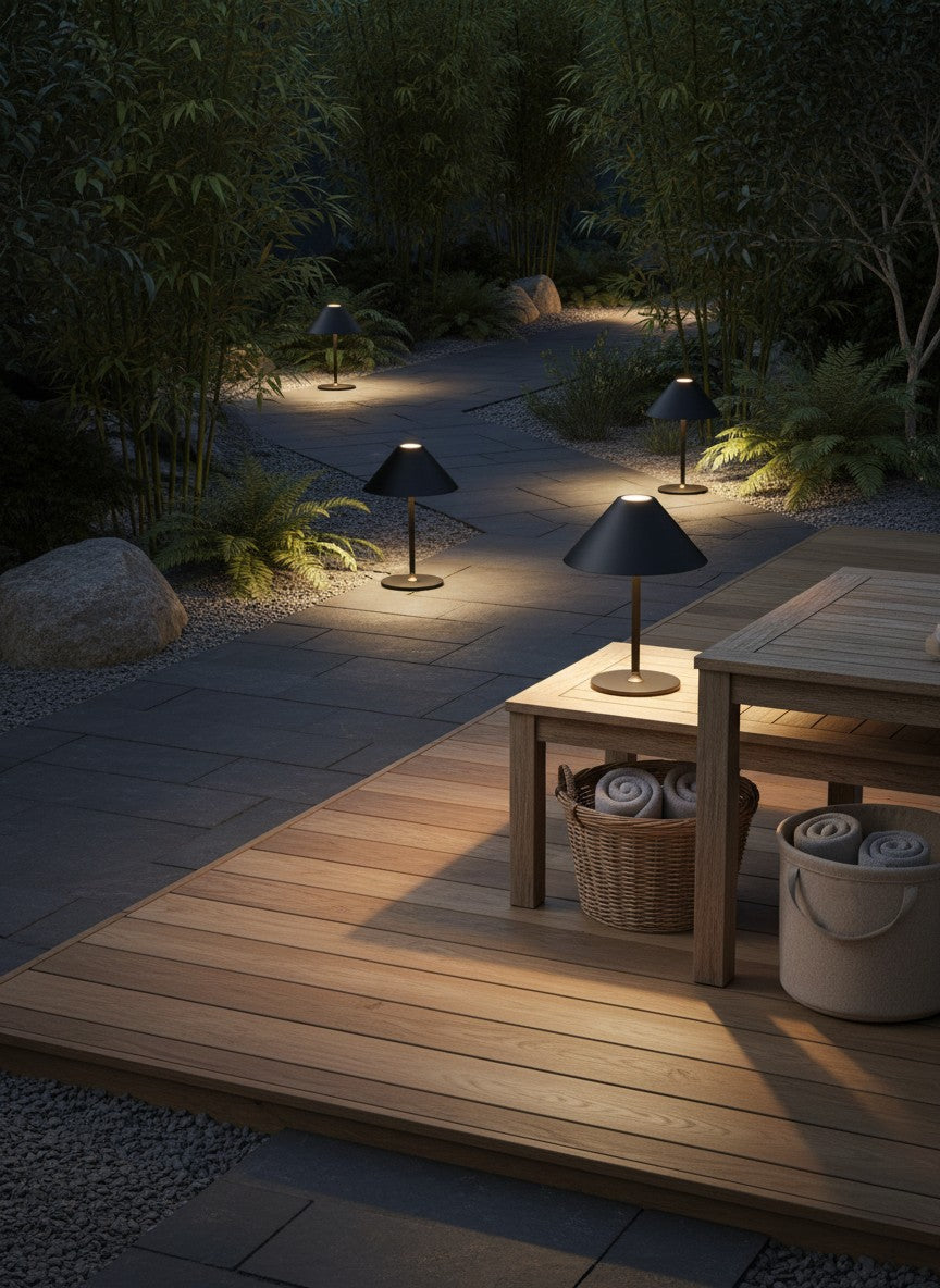 
"Hygge" Outdoor Design Table Lamp - Black / Small