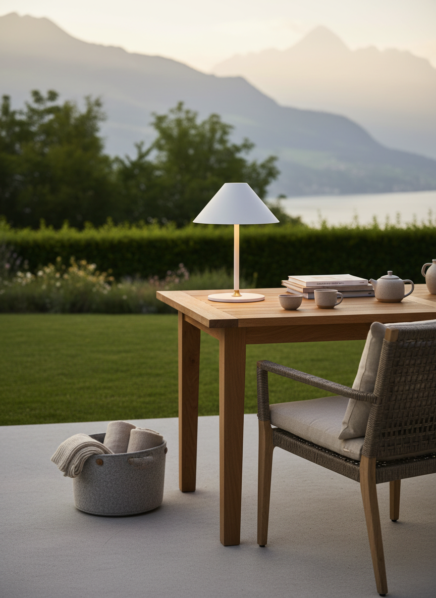 
"Hygge" Outdoor Design Table Lamp - Grey / Small