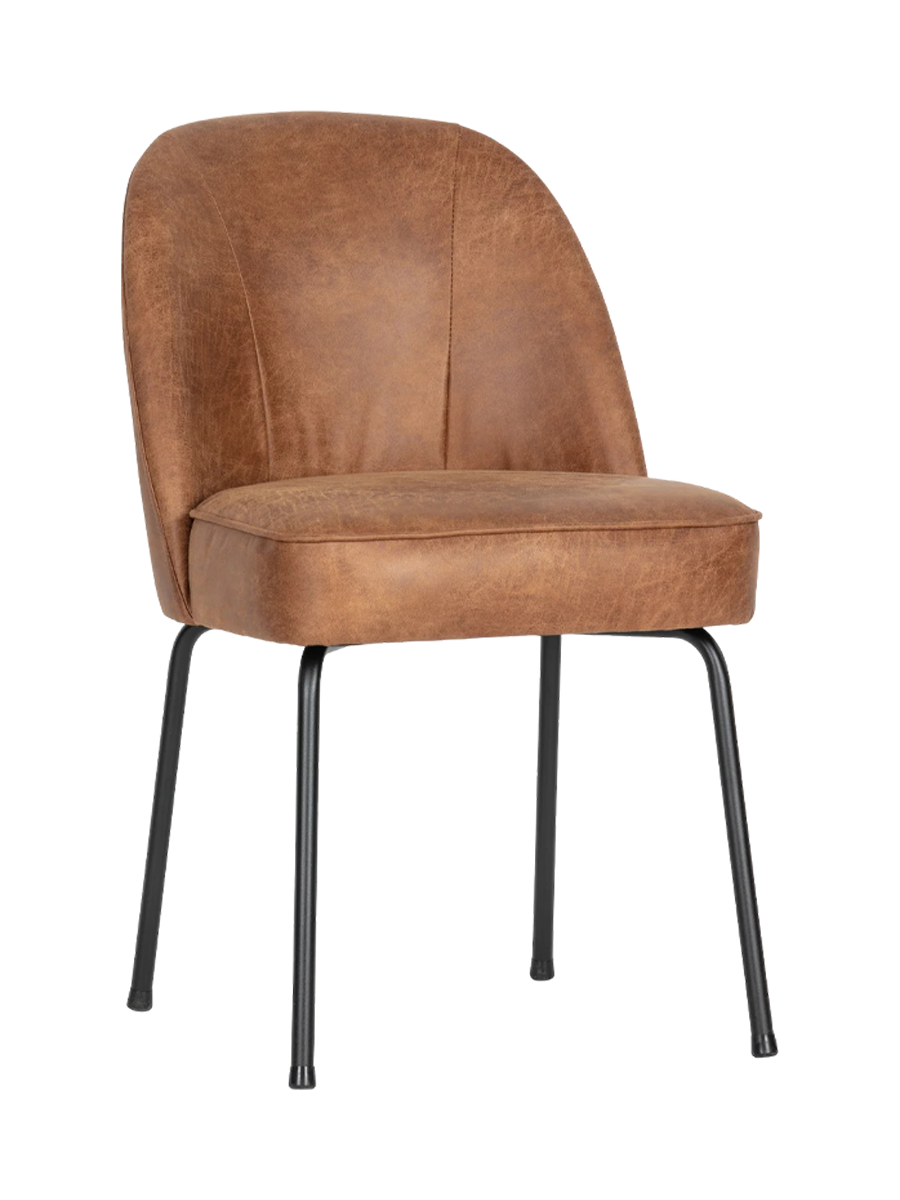
Sedia da pranzo di design «Vogue» in pelle riciclata - Cognac