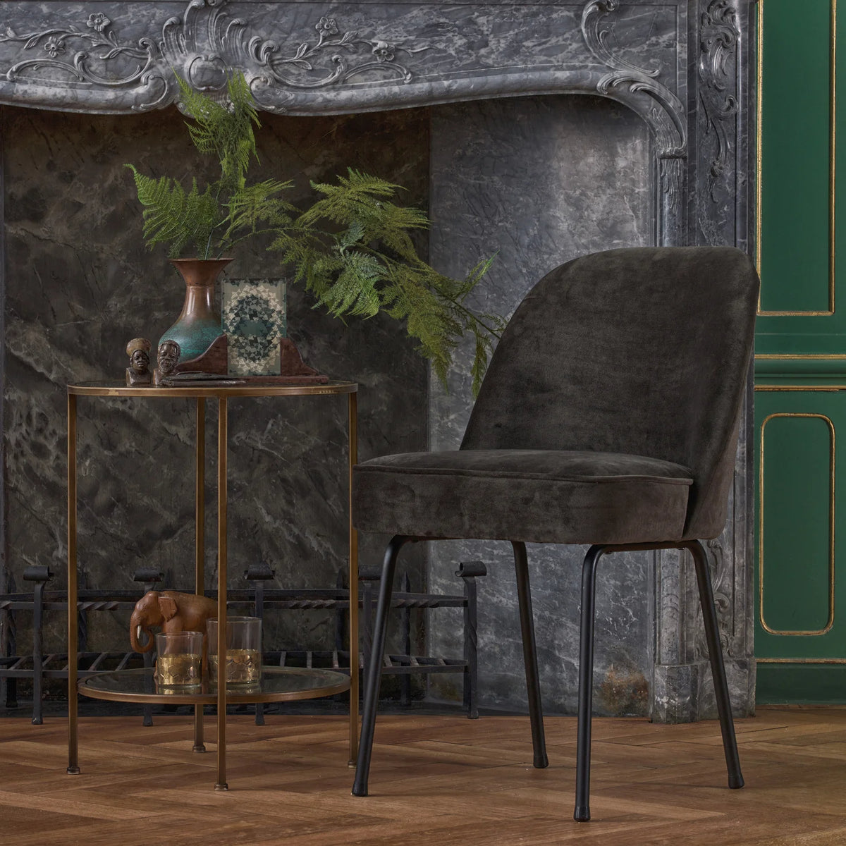 
Sedia da pranzo di design «Vogue», disponibile in molti colori - Velluto Verde scuro