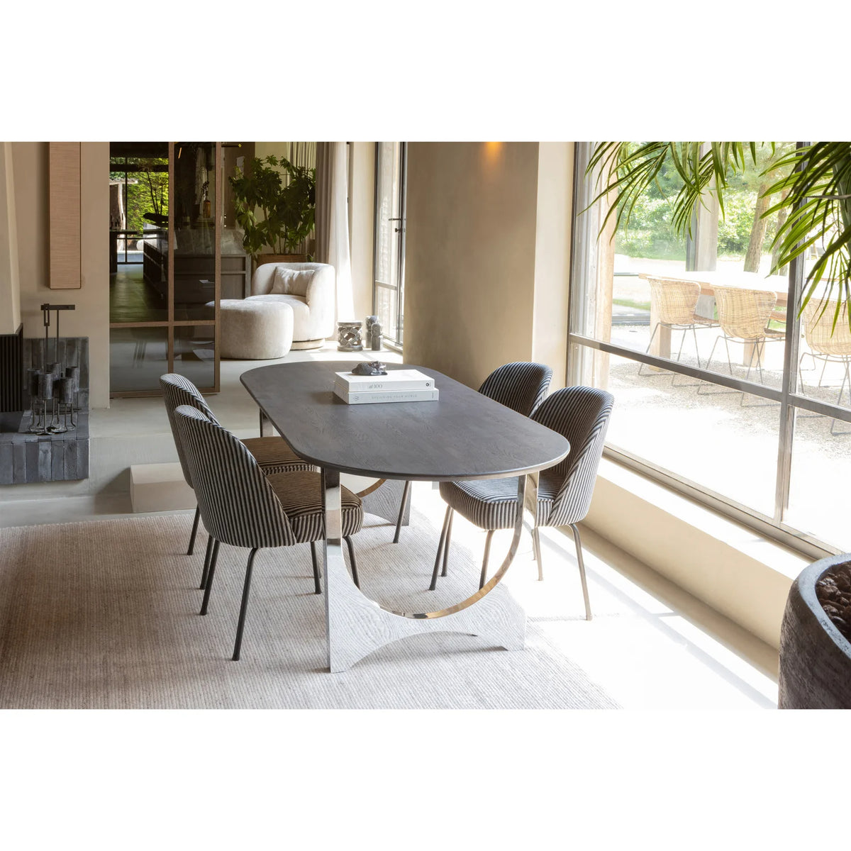 
Sedia da pranzo di design «Vogue», disponibile in molti colori - Tessuto strutturato Nero/Grigio