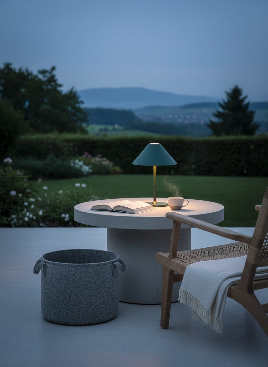 
"Hygge" Outdoor Design Table Lamp - Dark green / Small