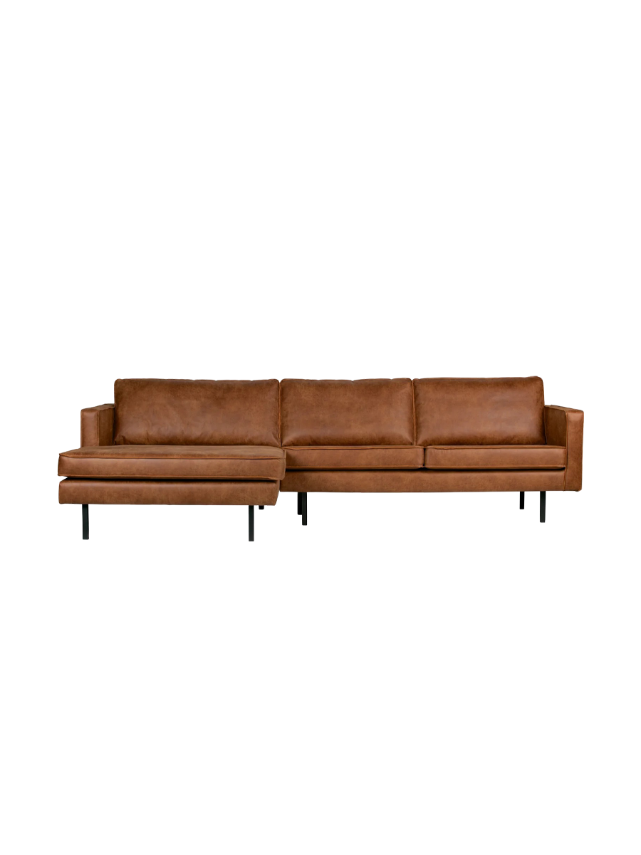 
Design Ecksofa „Roddie“ aus recyceltem Leder mit Chaiselongue - Chaiselongue links