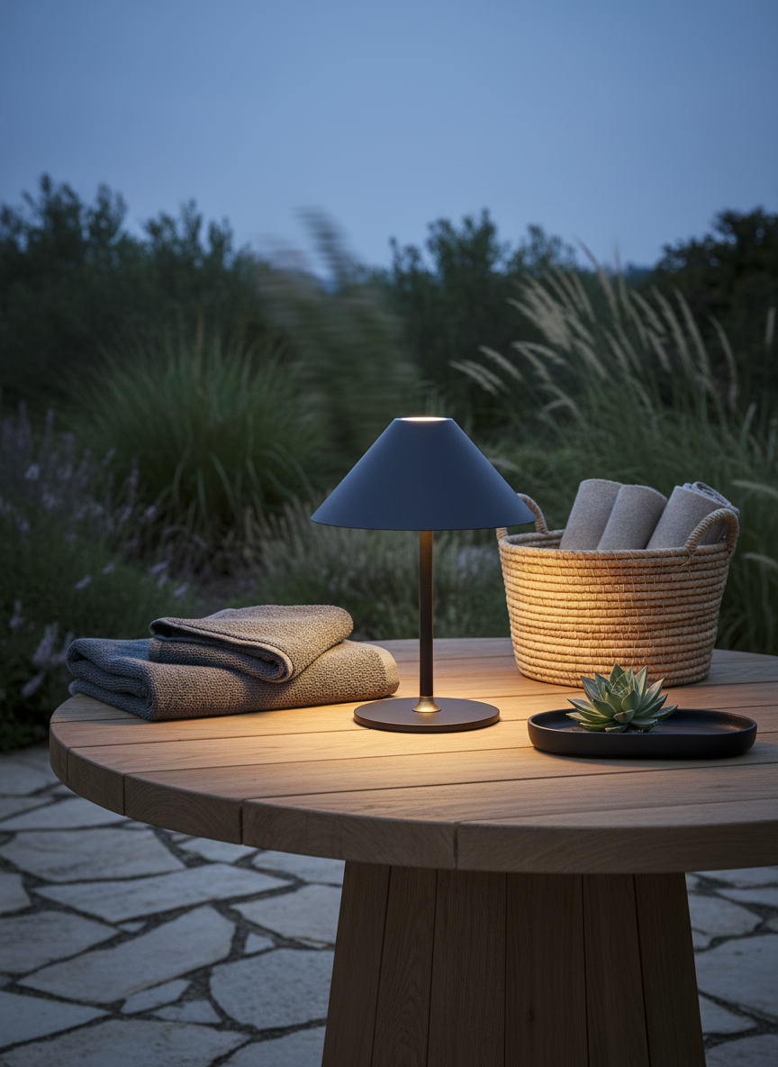 
"Hygge" Outdoor Design Table Lamp - Black / Large