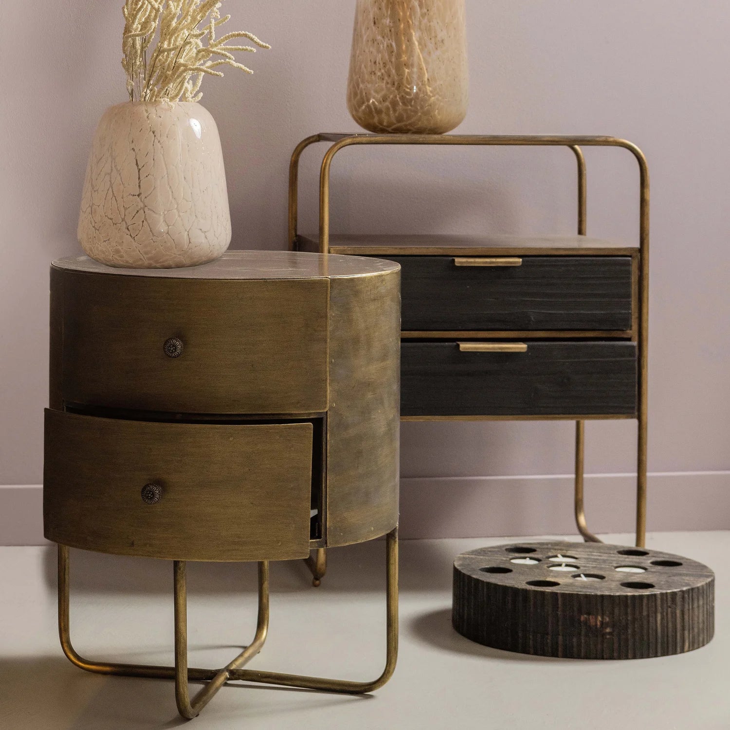 
"Glossy" Designer Side and Nightstand