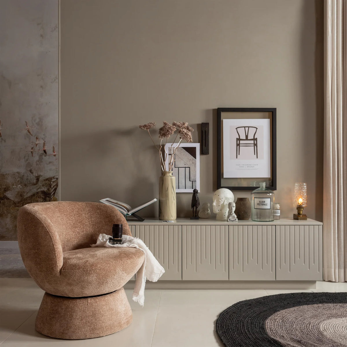 
Swivel Design Armchair "Shuffle" - Grey Marl