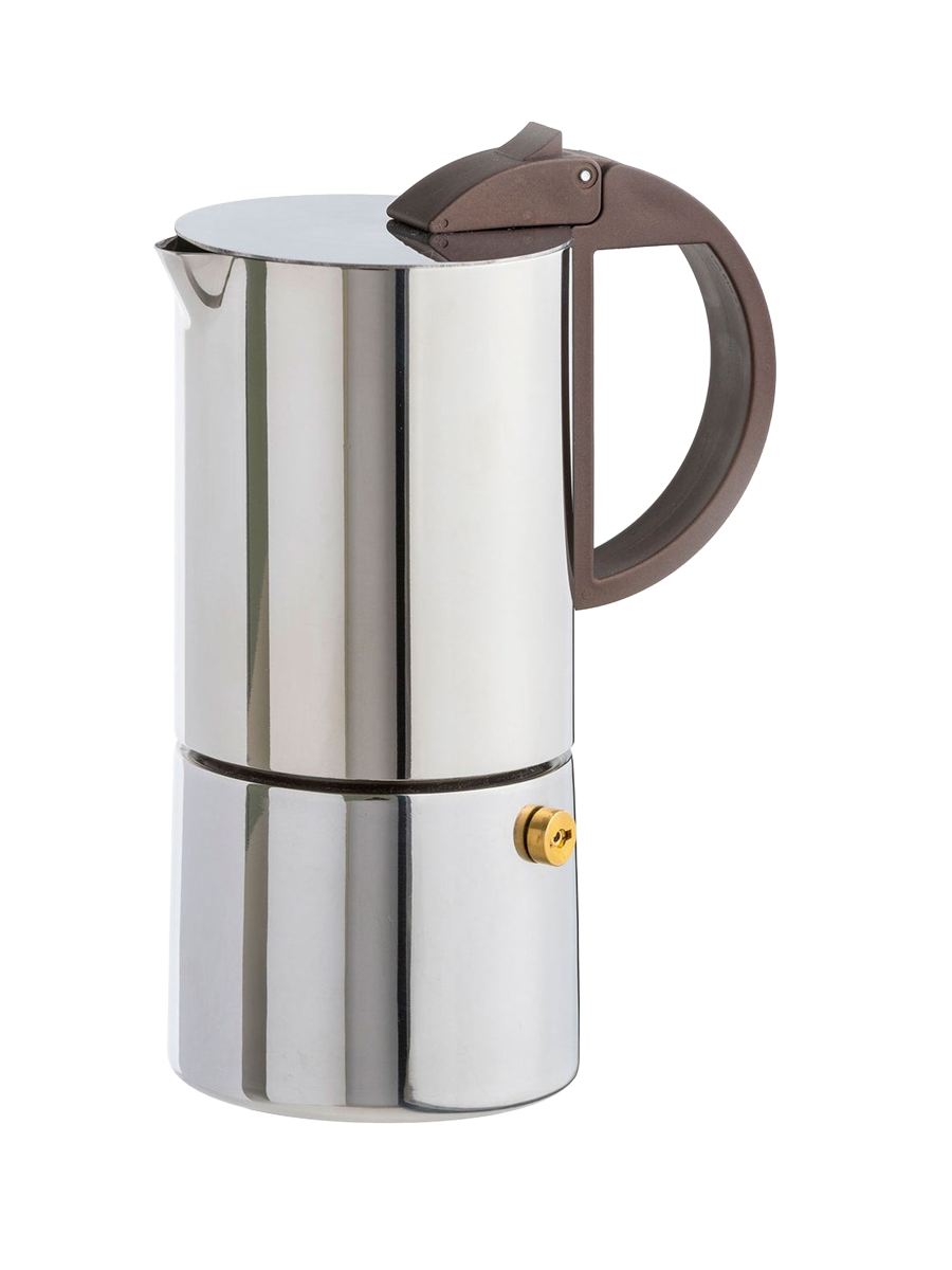 
"Chicca" Designer Espresso Maker in Stainless Steel - Silver