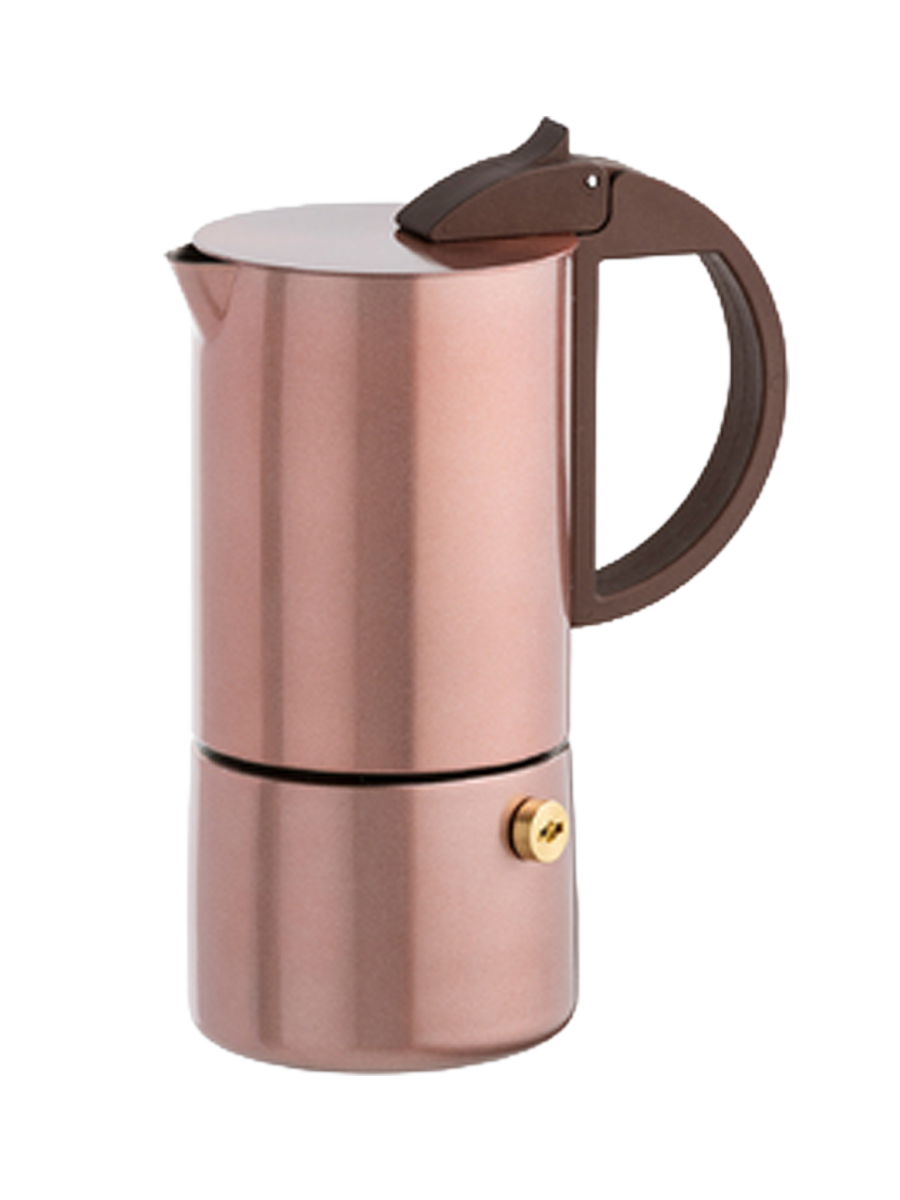 
"Chicca" Designer Espresso Maker in Stainless Steel - Rose Gold
