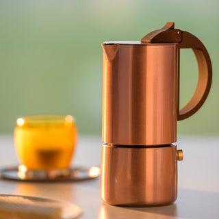
"Chicca" Designer Espresso Maker in Stainless Steel - Rose Gold