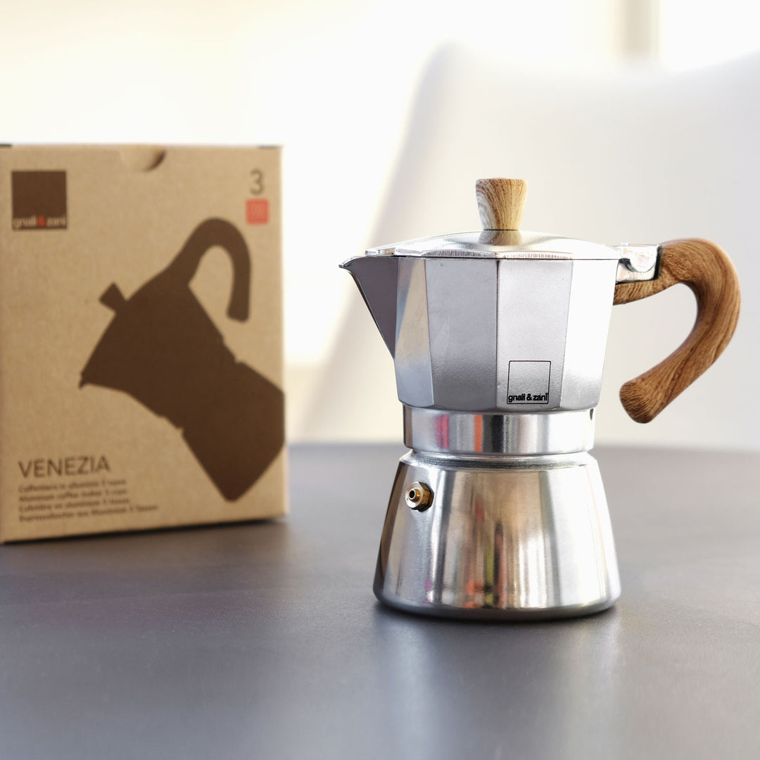 
Designer Espresso Maker "Venecia" - Silver - for 9 cups