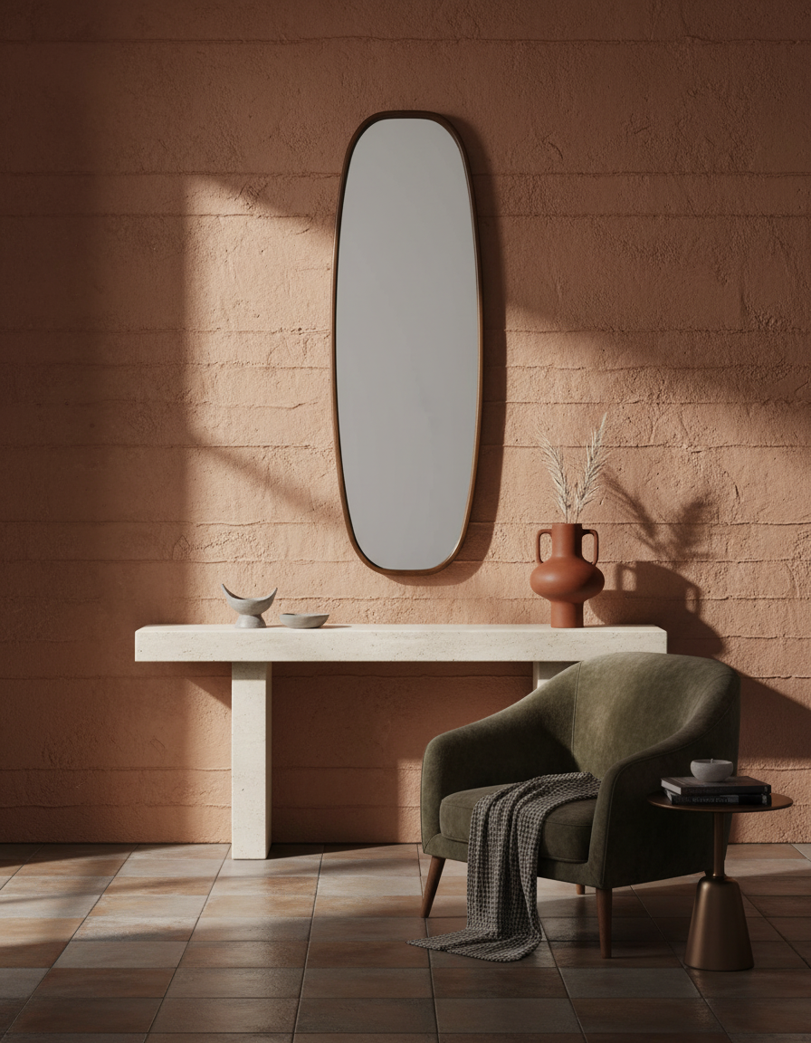
"Nyko" Designer Wall Mirror with Wooden Frame, various sizes - 120 x 40 cm