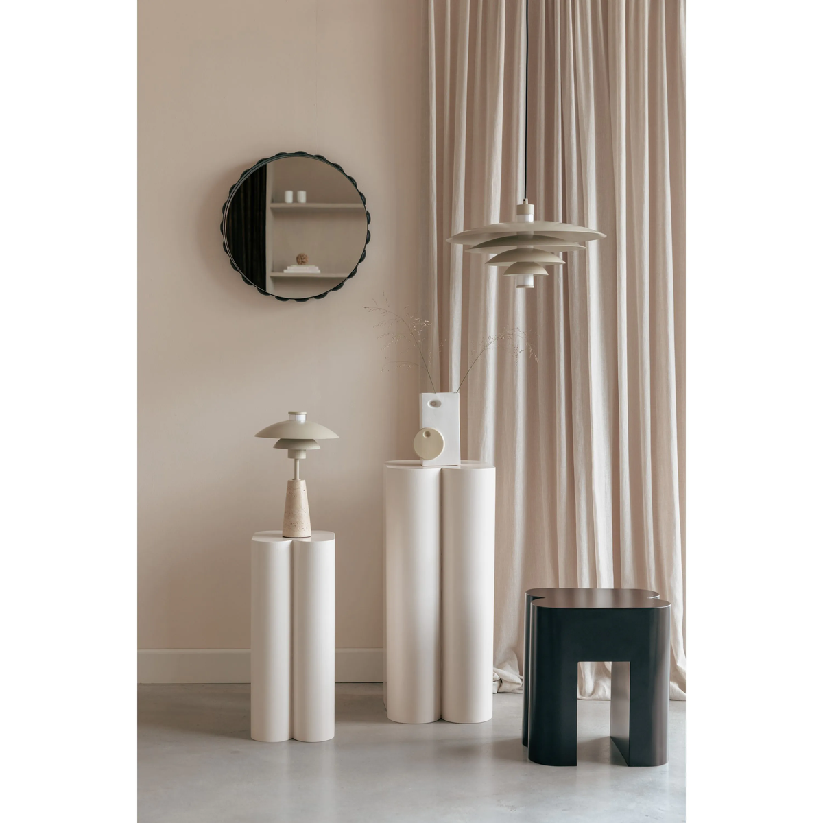 
Specchio da parete rotondo di design «Bubbles» Ø 50 cm - Marrone scuro