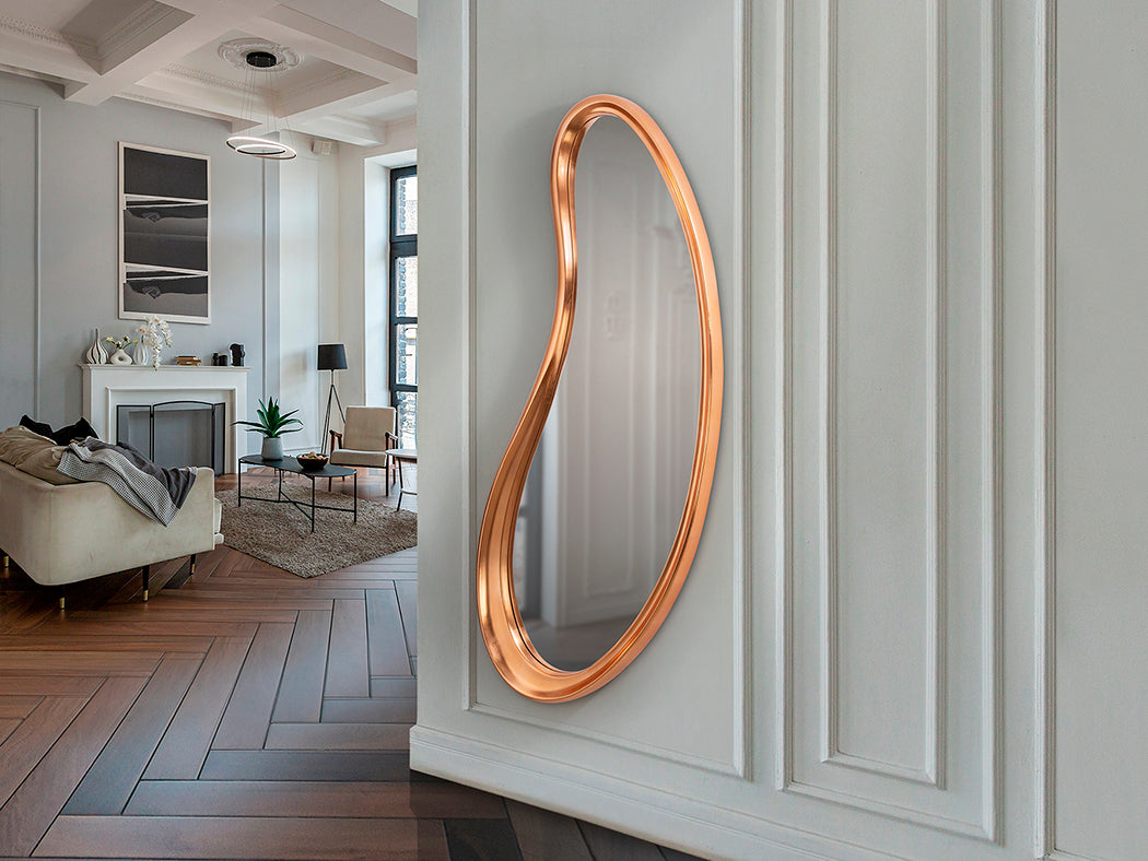
Grosser Design Wandspiegel „Brigitte“ - Roségold
