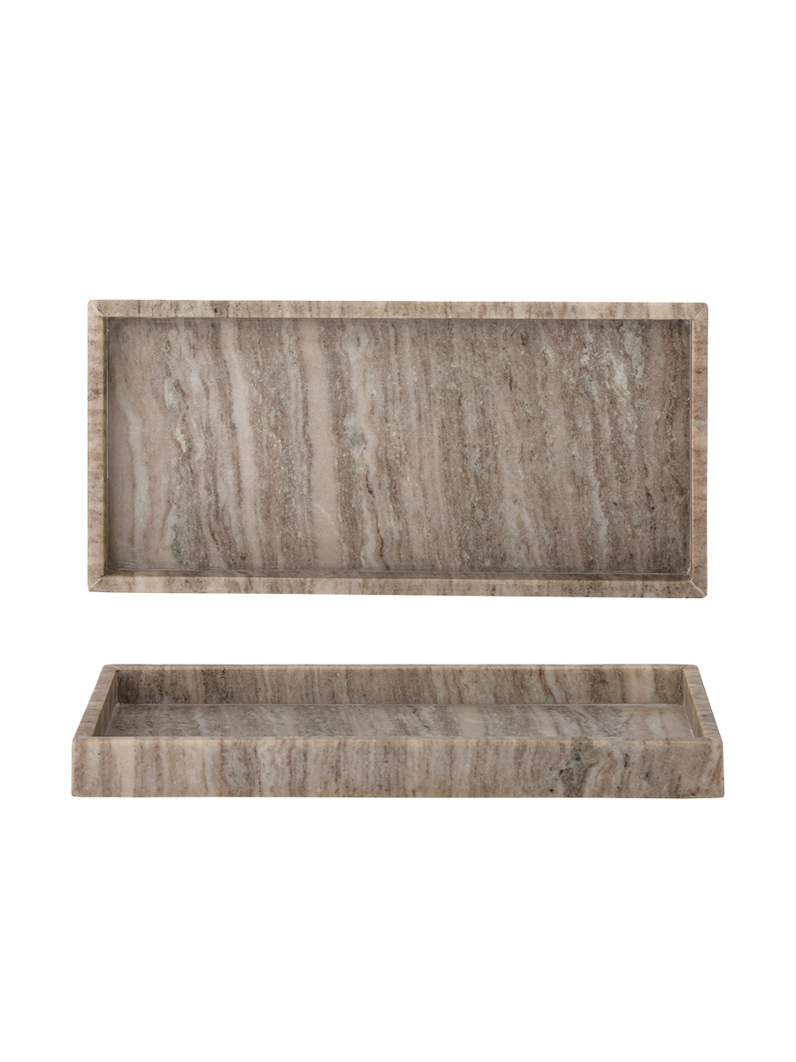 
Elegant, rectangular "Majsa" marble tray - Brown
