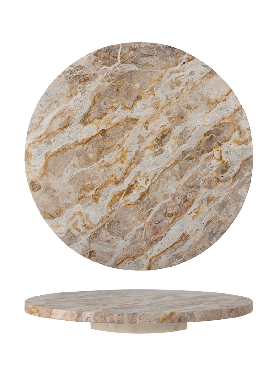 
"Nuni" Marble Swivel Tray Ø 36 cm - Beige & Brown Tones