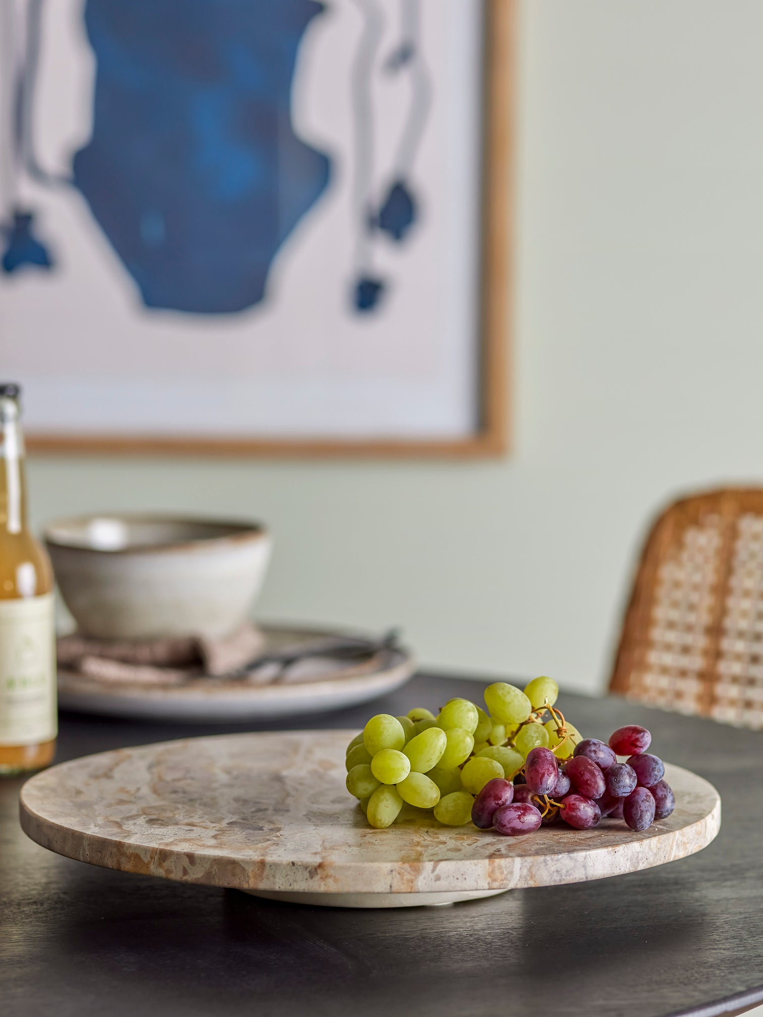 
"Nuni" Marble Swivel Tray Ø 36 cm - Beige & Brown Tones