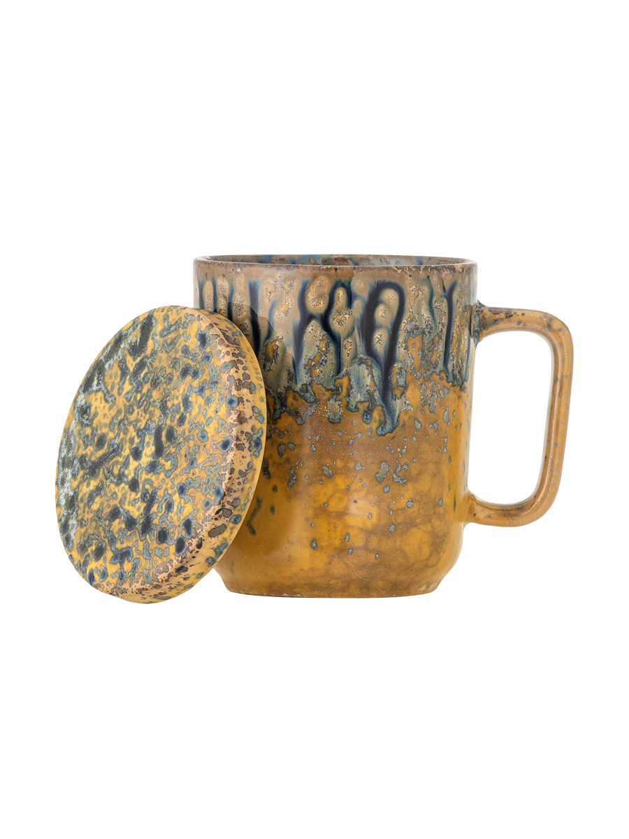 
Handgefertigter Teebecher „Yuma“ mit Deckel und Teesieb - Mutlicolor 3