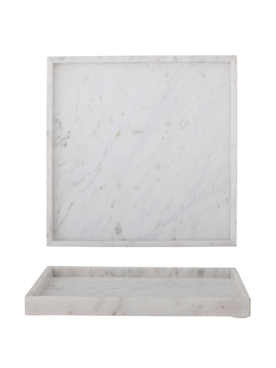 
Grand plateau de designer élégant „Majsa“ en marbre - Blanc