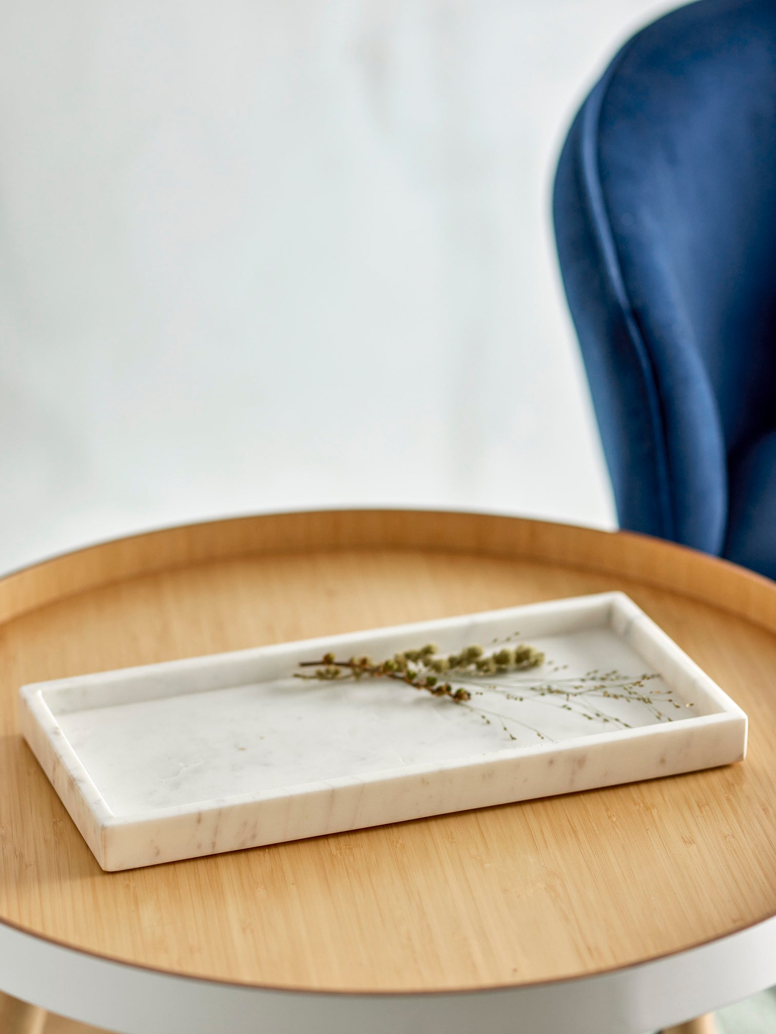 
Elegant, rectangular "Majsa" marble tray - White