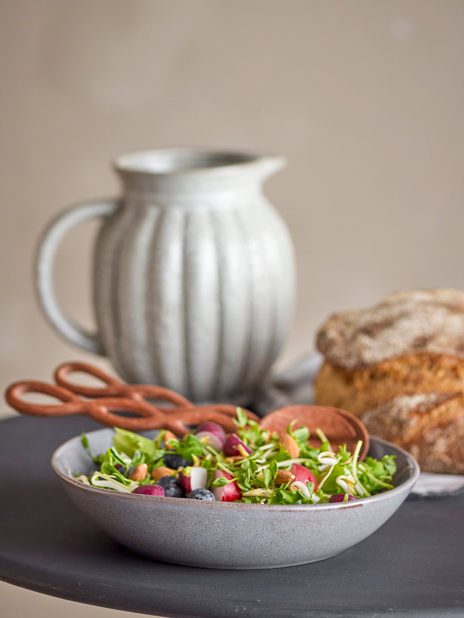 
Handmade soup plate "Sandrine" Ø 22 cm - Grey