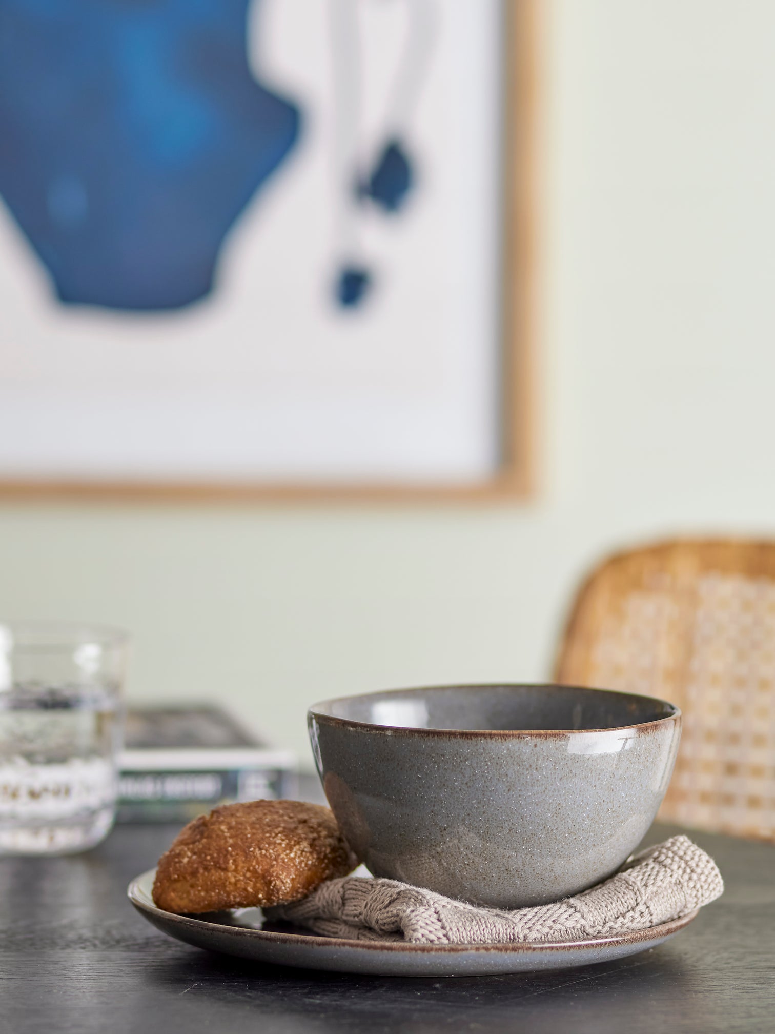 
Handcrafted "Sandrine" Breakfast Set, 12-Piece - Grey