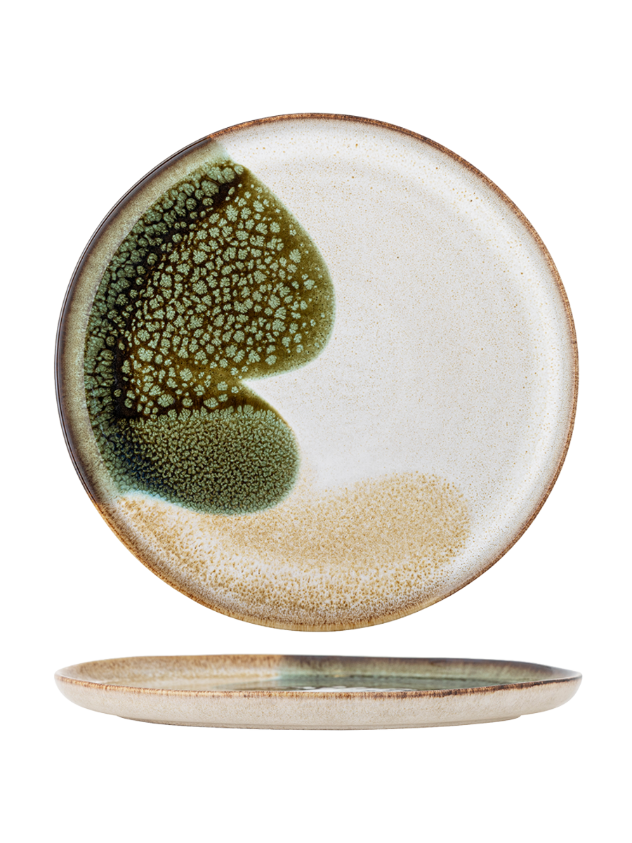 
Assiette creuse artisanale « Jules » - Multicolore Vert