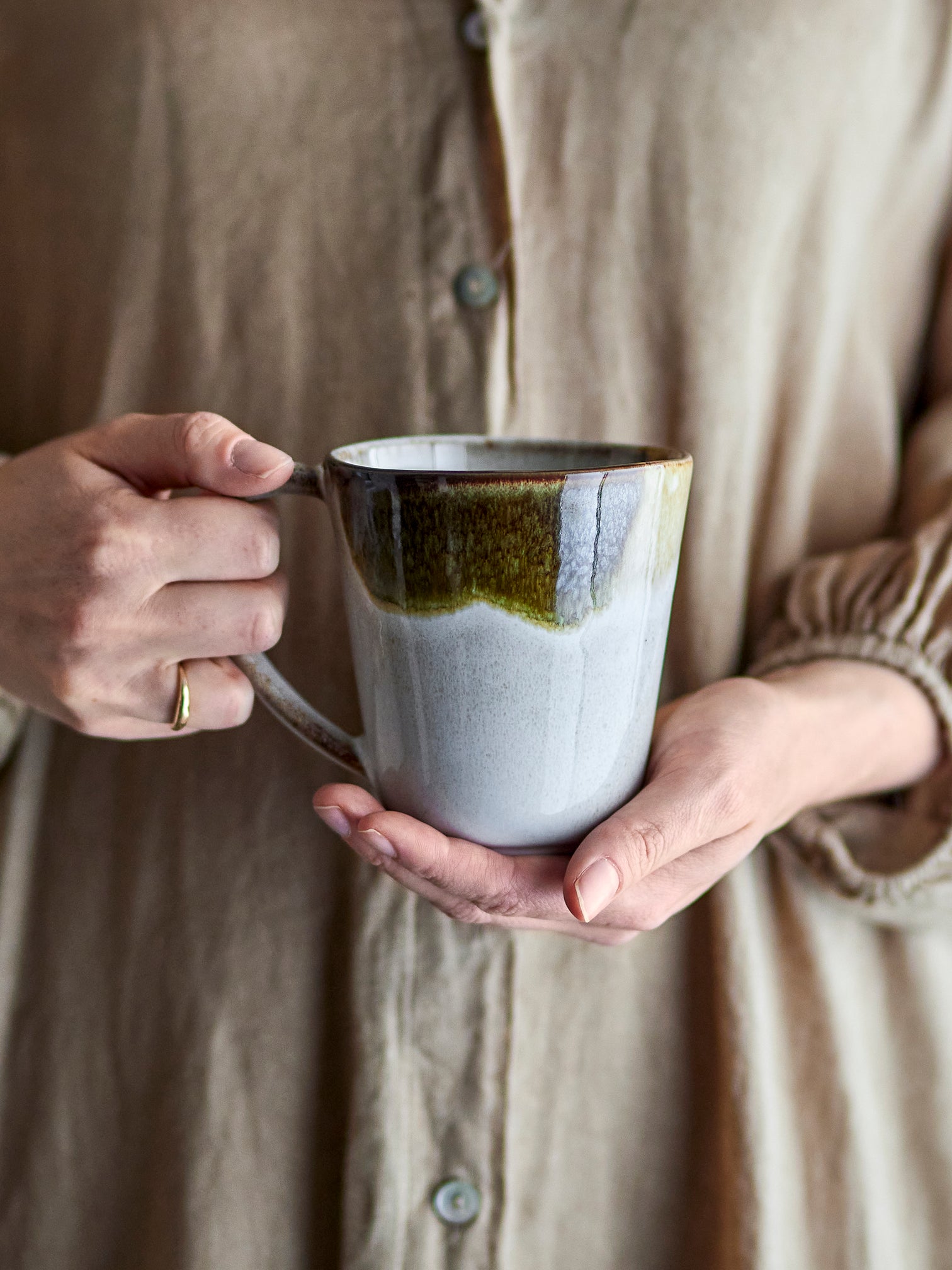 
Tasse artisanale « Jules » 450 ml - Multicolore Vert