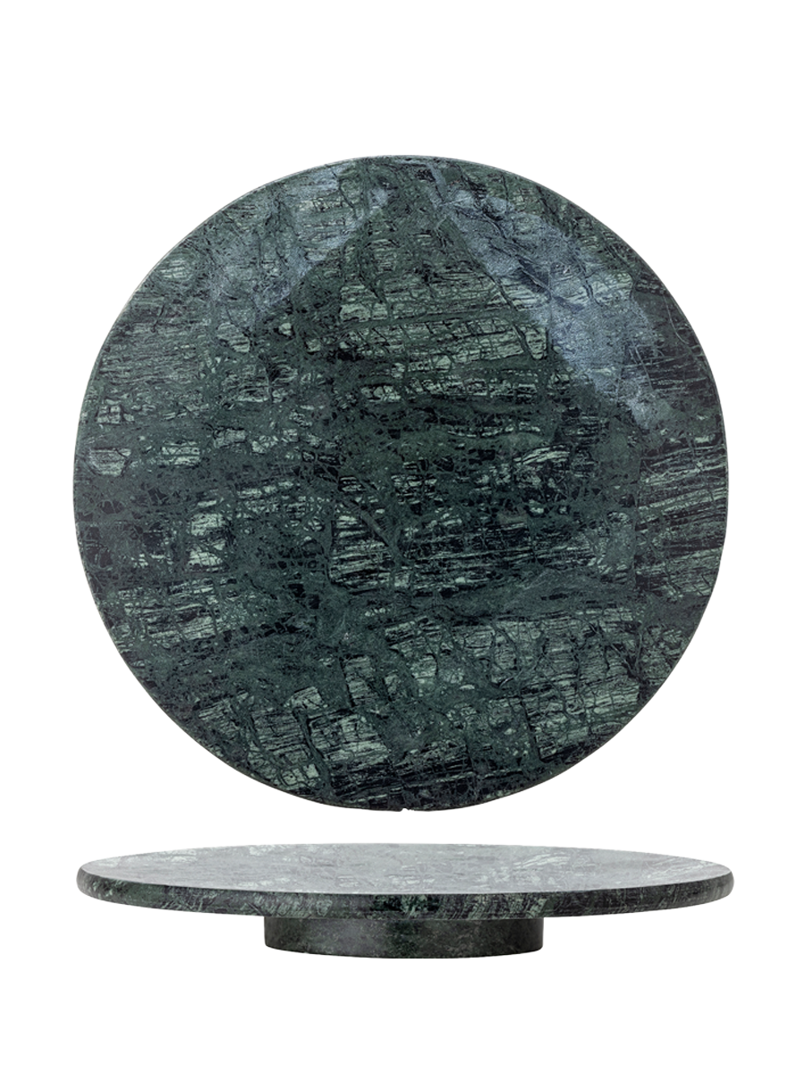 
"Nuni" Marble Swivel Tray Ø 36 cm - Green