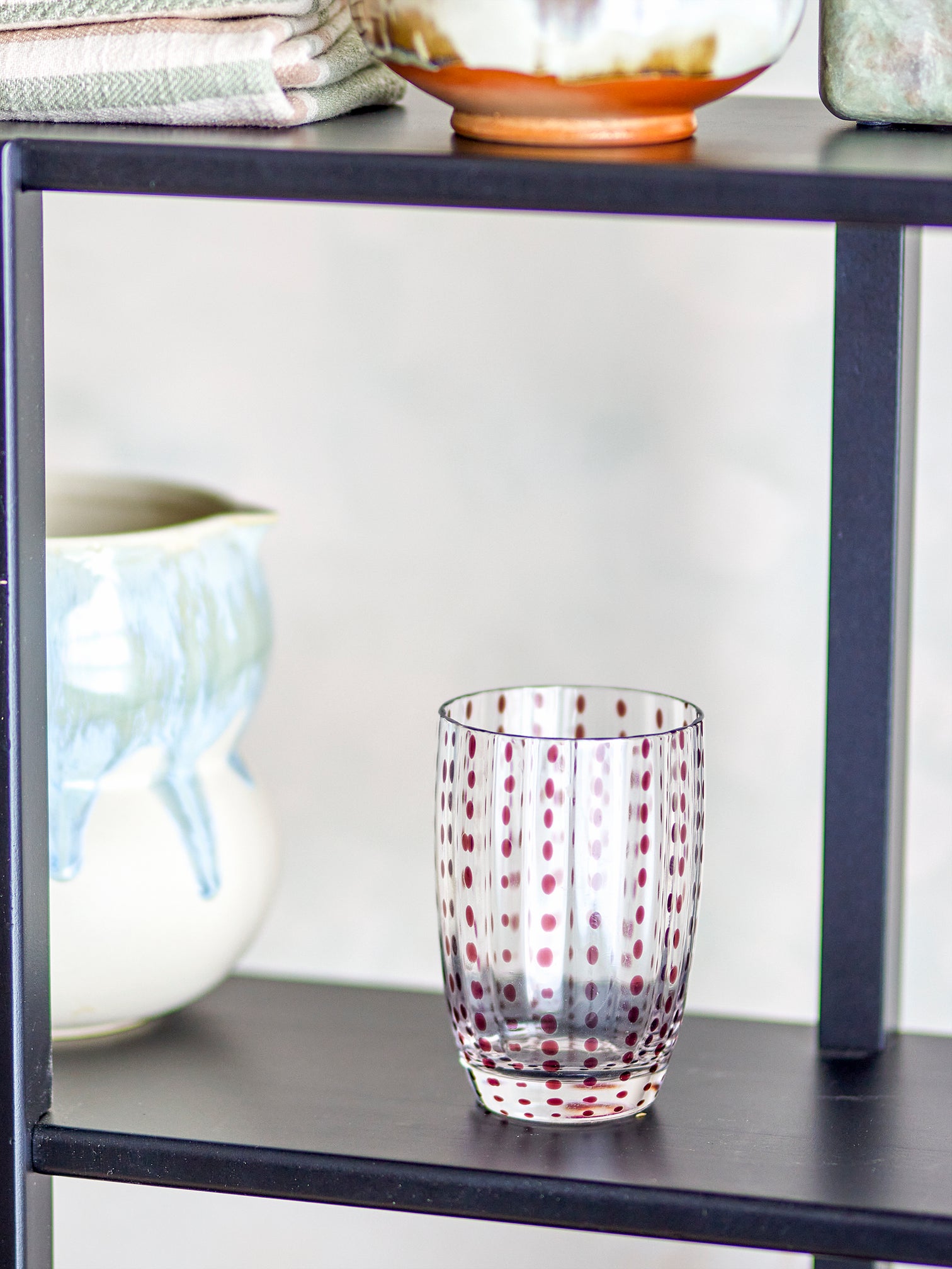 
4er Set Mundgeblasene Design Trinkgläser „Brinley“ - Braun